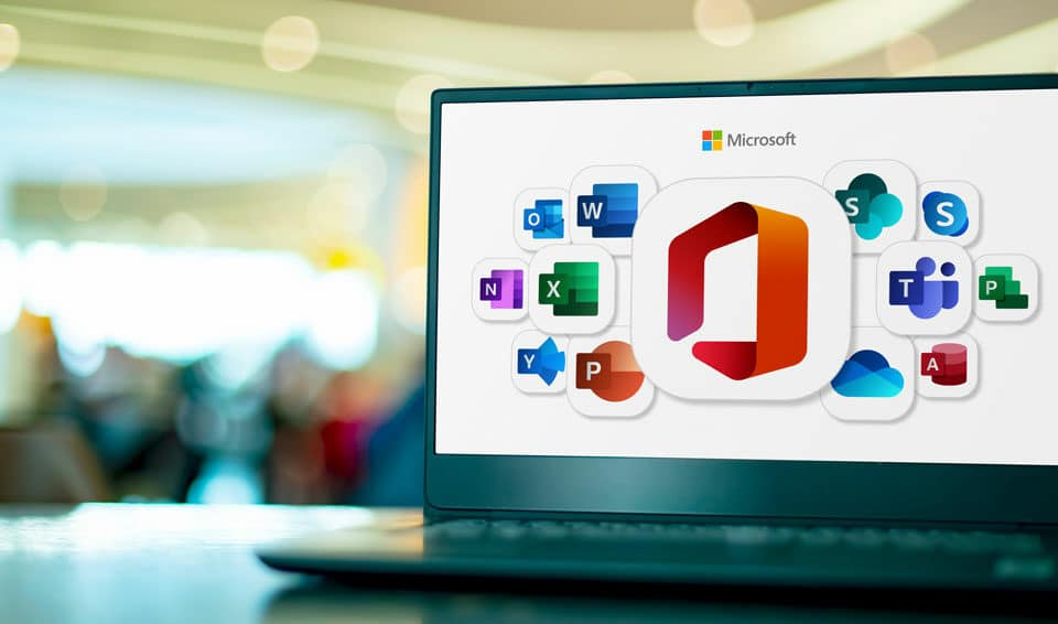 Picture of Microsoft GCC High's suite of office tools in an office of a DoD contractor